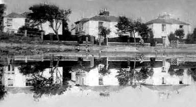 Alver Lake showing old cottages 1940's