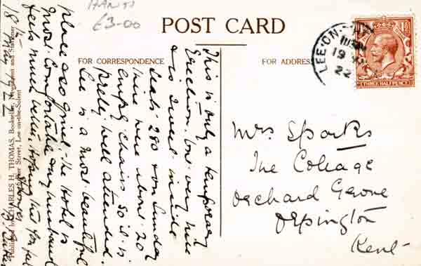 Lee Tower postcard 1922 a